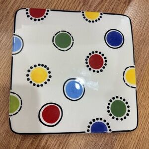 M. Bagwell Happy Together Polka Dot Ceramic Trivet Cheese Board